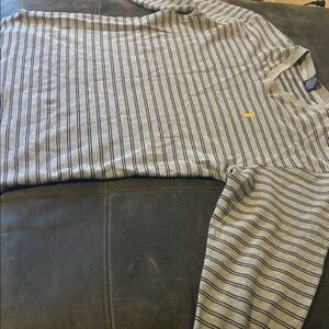 Classic Gray Striped Long SleevePOLO Shirt